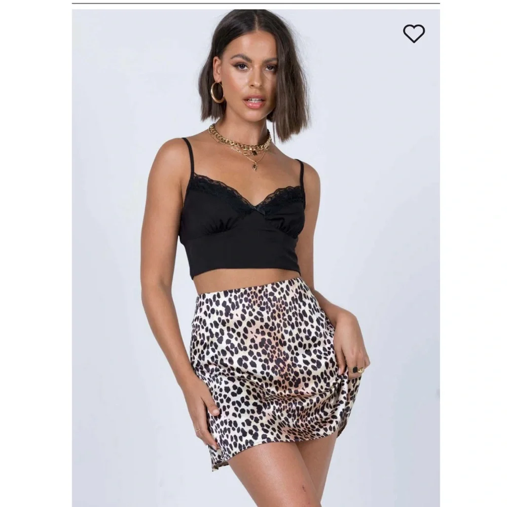 Princess Polly Leopard Print Mini Skirt in Black, Cream and Brown - Picture 3 of 11